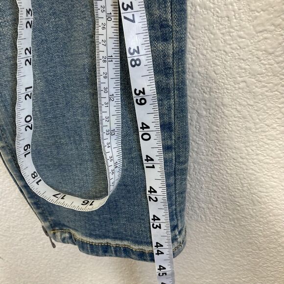 mnml Jeans Mens 40 Blue Light Wash Skinny Tapered Ankle Zip Button Fly Stretch - Picture 11 of 16